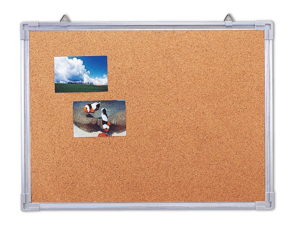 Self-adhesive cork frame notice bulletin board