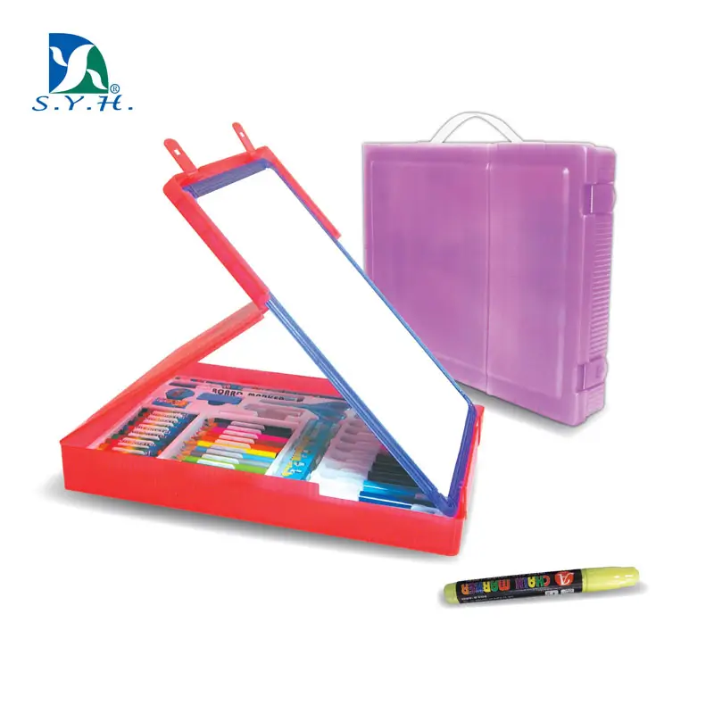 Set de fournitures scolaires pour enfants avec tableau blanc magnétique et trousse à outils