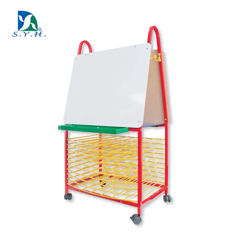 Caballete de arte multifuncional pizarra blanca|Escribible, reversible, con estante de metal
