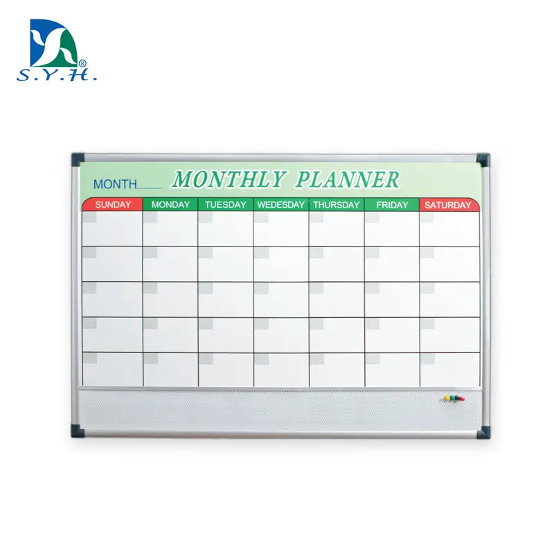 Monatlicher Planer Whiteboard-Kombination (Magnetische Oberfläche + Raster-Pinnwand)