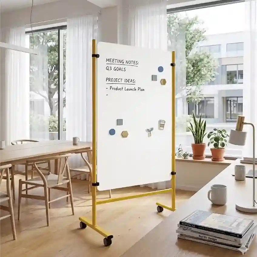 Doppelseitige, mobile, magnetische, trocken abwischbare Tafel