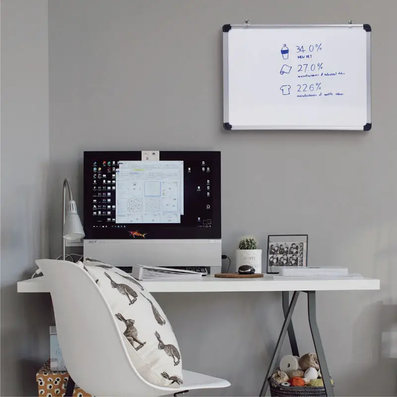 Aluminum Frame Magnetic Whiteboard W/ Hidden Mounting