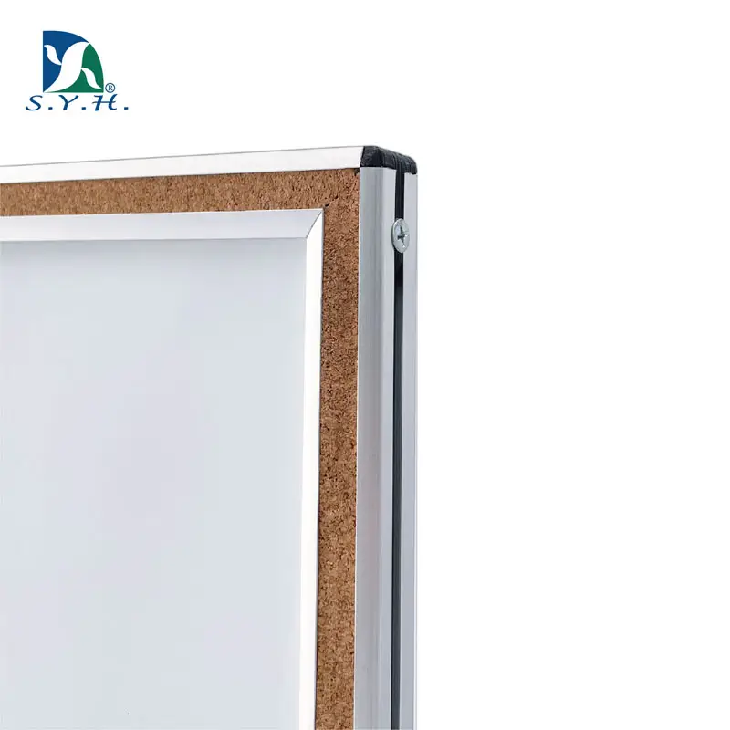 Magnetic Whiteboard with Cork Border and Aluminum Frame